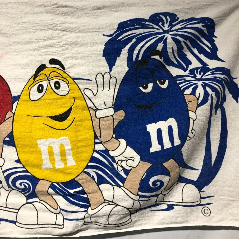 M&Ms Peanut Beach Towel Ocean Waves Vintage